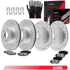10.9in Front 11.3in Rear Brake Rotors Brake Pads For 2008-2010 Subaru Impreza
