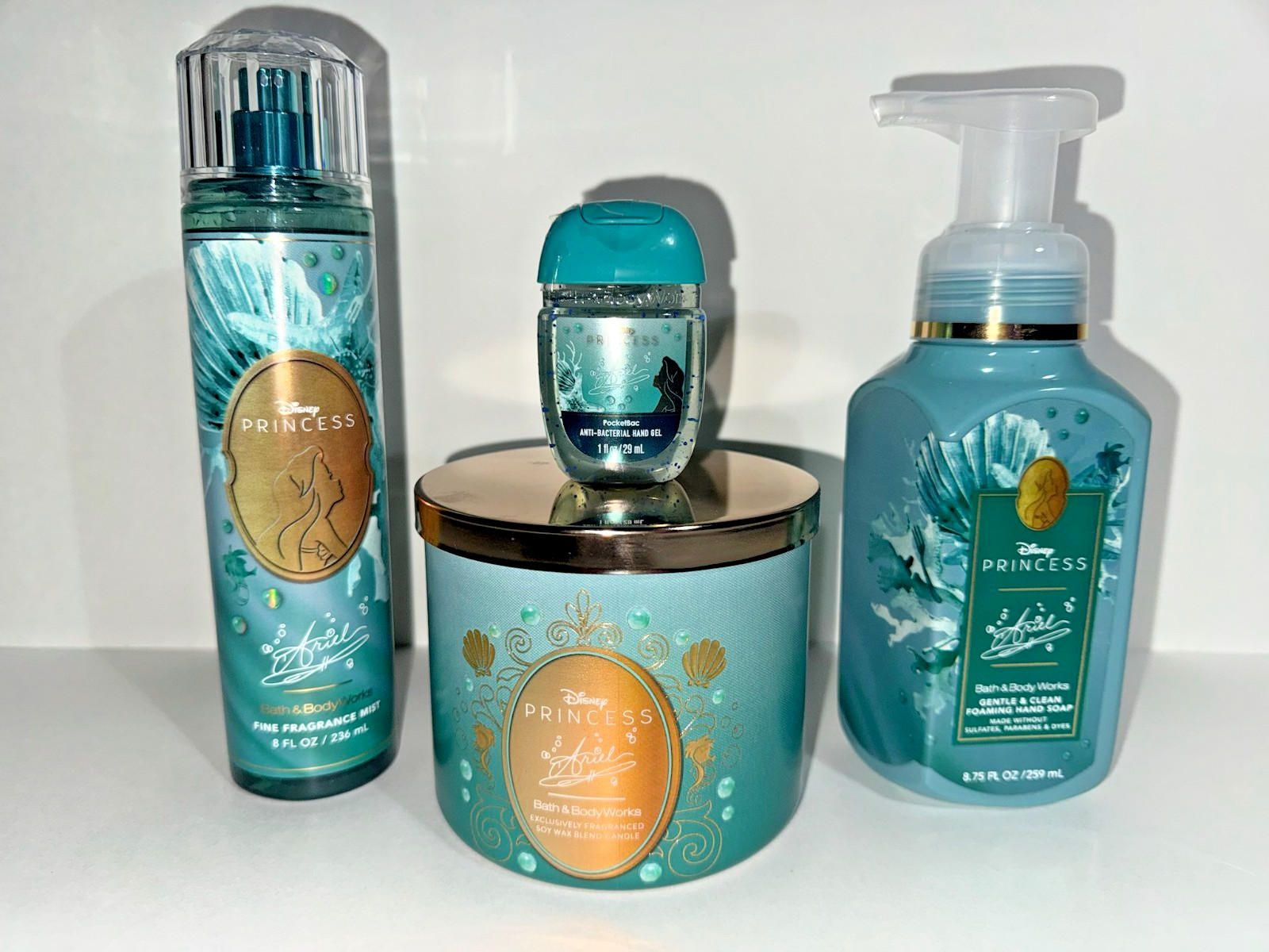 Bath and Body Works Disney's Ariel candle, body mist, soap a