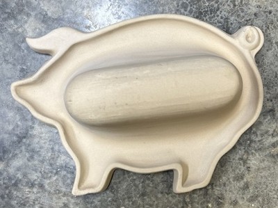 BACON Haeger Natural Stone Pig Shaped Microwave Bacon Cooker USA
