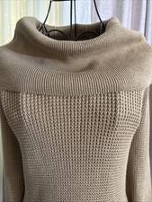 Michael Kors Women s Off Shoulder Waffle Knit Sweater Gold/Brown Size S Designer