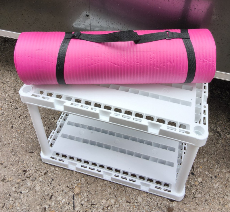 Pink Foam Yoga Mat with Carrying Strap, Rectangular Unisex Adults, 1pc