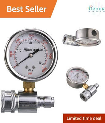 #ad Pressure Washer Gauge Kit Stainless Steel 6000 PSI Quick Connect for Power Wa... $35.97