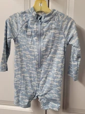 Eddie Bauer Swimsuit Bodysuit Boys Size: 18 Months CUTE Fish Rash Guard