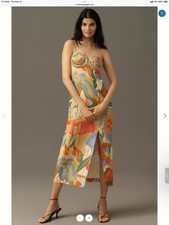 Farm Rio Linen Sleevelesst Slim Midi Dress NWT Sz L