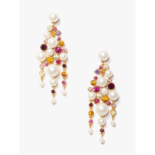 Kate Spade Pearl Cavia Crystal Chandelier Statement Earrings NWT - Picture 7 of 7