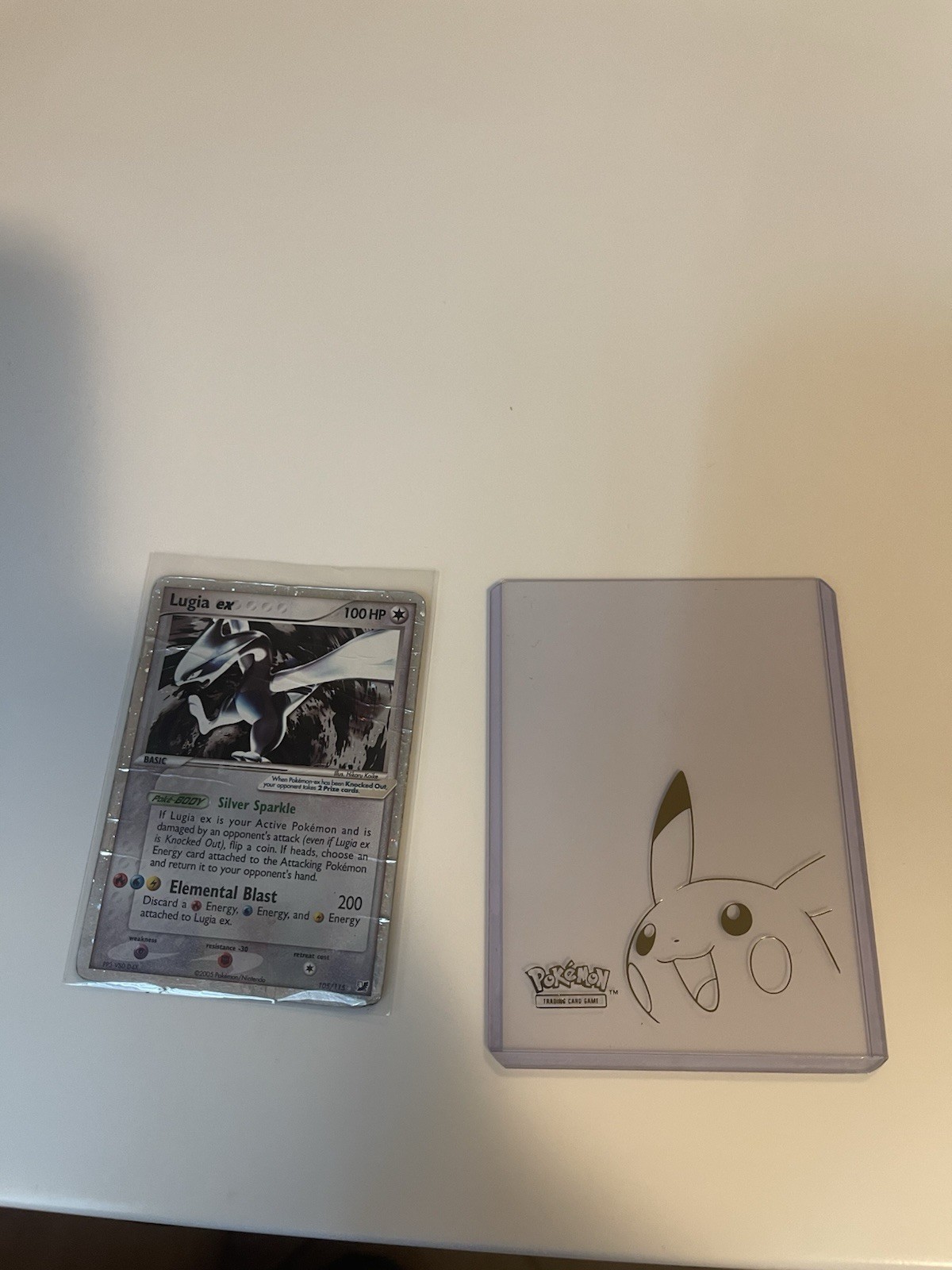 English Pokemon Lugia Ex Silver Sparkle Card
