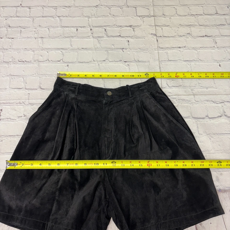 Pantalones Cortos Vintage The Limited Mujer 100% Gamuza Cuero Talla 10 Plisados Y2K C061-14 Foto 2 de 4