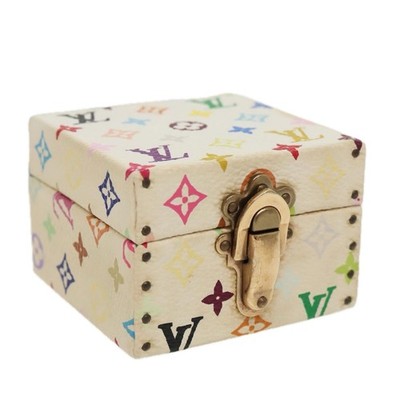 LOUIS VUITTON Monogram Multicolor Jewelry Box White LV Auth
