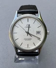 Omega Seamaster Quartz 33mm Mens Date Watch Working Silver Textured Dial