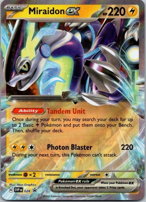 Pokemon Scarlet & Violet Miraidon ex SVPen 028 BLACK STAR PROMO SVP 28