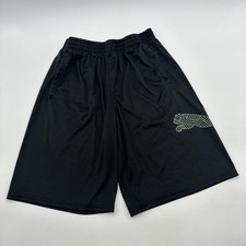 Puma Athletic Shorts Youth Boy Size XL 18-20 Black Logo Pockets 24040