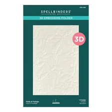 E3D-060 Holly & Foliage 3D Embossing Folder from The De-Light-Ful Christmas C...