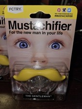   Lot 4 Mustachifier Baby Pacifier Yellow Mustache Novelty Funny Baby Shower  
