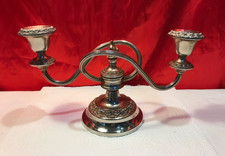 IANTHE ( IAN HEATH LTD ) SILVER PLATE 2 ARM 2 CANDLE SHORT CANDELBRA