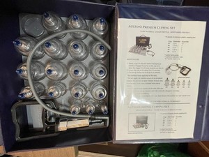 KS AcuZone Premium Plastic Cupping Set with 18 Cups & Extension Tube for Therapy