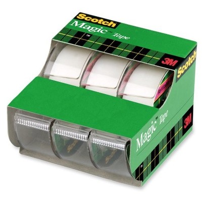 3M MMM3105 Scotch Magic Tape 0.75'' x 25ft Clear 3/Pack