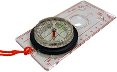 Deluxe Map Compass with Raised Base Plate and Swivel Bezel for Hiking, Camping,