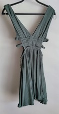 Windsor Sleeveless Mini Dress Women S Green Cut-out Sundress Resort Breathable