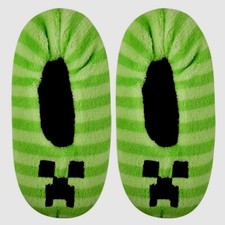 NWT Minecraft Creeper Slipper Pajama Shoes Boys Girls S M L 8 9 10 11 12 13 1