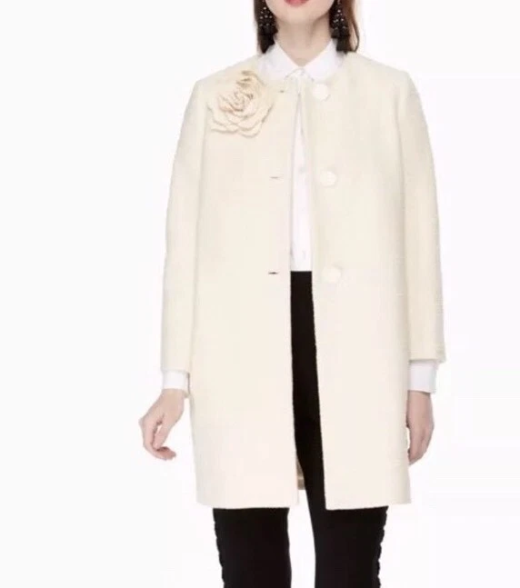 Kate spade tweed corsage best sale coat