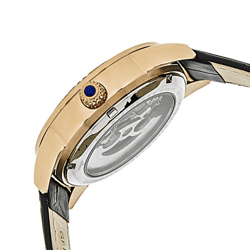 Empress Godiva Automatic MOP Dial Black Leather Women's Watch EM1107 - Picture 3 of 3