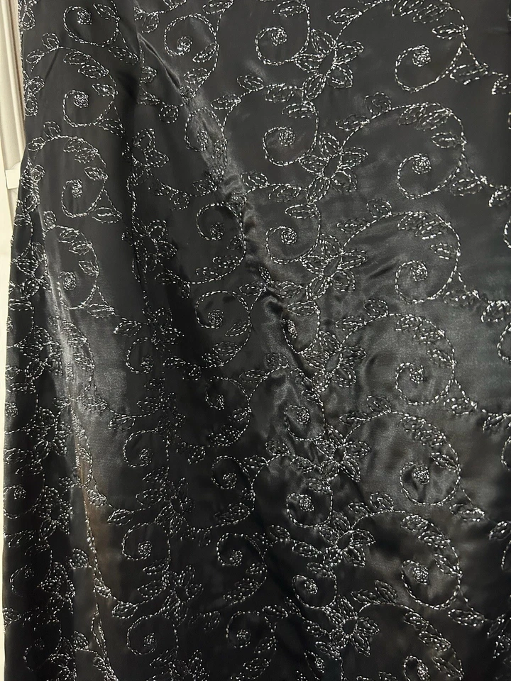 Jessica McClintock Vestido Formal Sin Tirantes Negro Vestido Bordado De Colección Talla 12 Foto 2 de 4