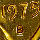 1975 S Proof Lincoln Memorial Penny Bu Cent Red Rpm Error