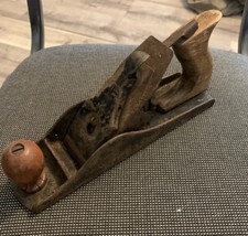 VINTAGE 10โ PLANE MADE IN USA With Wooden Handles