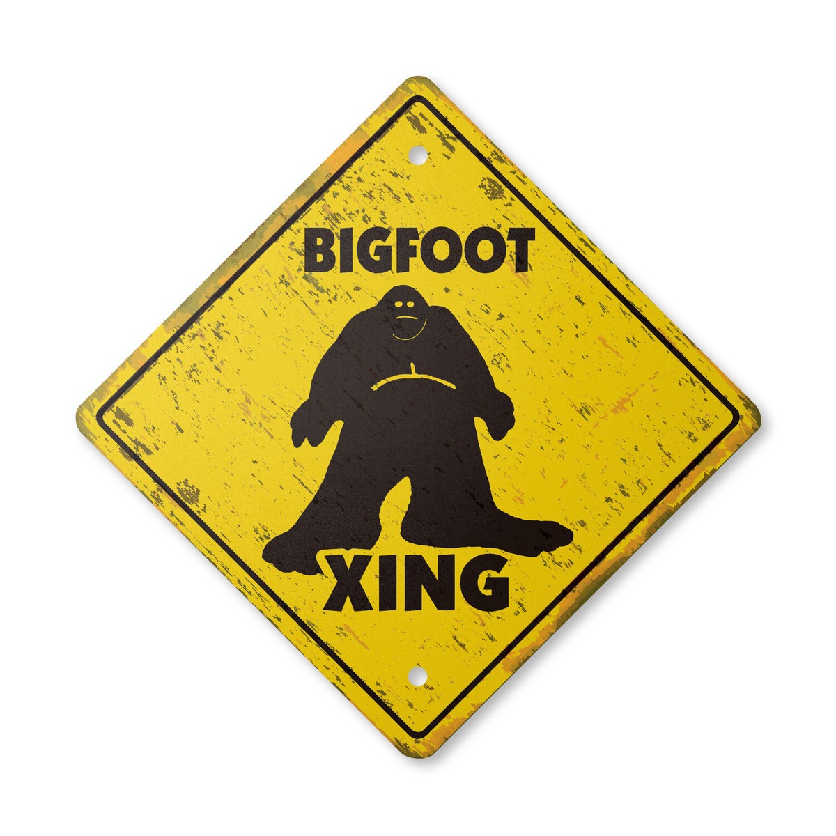 Bigfoot Vintage Crossing Sign Xing Plastic Rustic sasquatch big