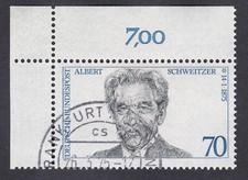 GERMANY 1975 - Corner Stamp Dr. Albert Schweitzer Cat. Mi 830 Sn 1160 Yt 679