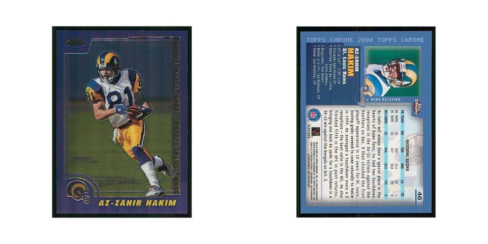 2000 Topps Chrome Az-Zahir Hakim St. Louis Rams #46 - Image 3 of 3