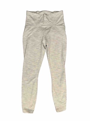 Lululemon Train Times 7/8 Pant 25'' Sz 6 Mesh Inserts Gray / White Nimbus EUC