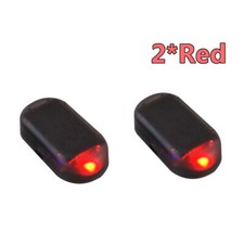 2 Car Alarm Warning Solar Flash Led Light Fake Security System Anti-theft Signa