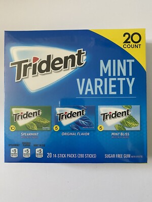 Trident Mint Variety 20 Count Sugar-Free Gum 20 14-stick Pack (280 Sticks) Fresh