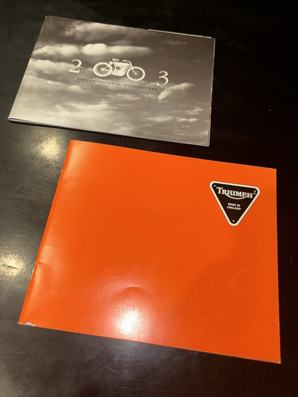 Harley 2003 And Triumph sales brochures