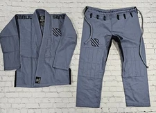 Sanabul Gray Black Jiu Jitsu Kimono Grappling Judo SET SHIRT SZ AO PANTS SZ A1