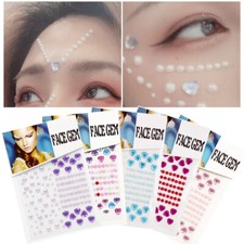 Acrylic Peach Heart Rhinestone Body Art Makeup Tattoo Sticker INS Sweet D /