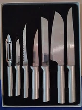 RADA CUTLERY S38 THE STARTER GIFT KNIFE SET 7 PIECE ALUMINUM  STAINLESS USA NIB 