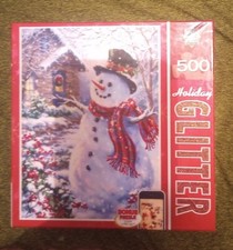 Let It Snow Holiday Glitter 500 Piece Jigsaw Puzzle Master Pieces