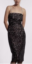 COAST Sequin Lace Bandeau Pencil Dress size 8 S party NYE CHRISTMAS LACE BLACK 