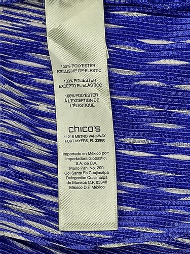 Maxi abito donna Chico's viola Ikat plissettato taglia 3 nuovo con etichetta - Foto 7 di 8