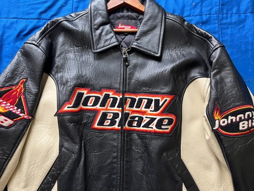Vintage 90's OG Wu Tang Johnny Blaze leather motorcycle jacket varsity 3XL - Picture 3 of 12