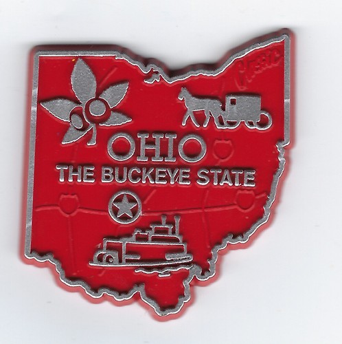 "THE BUCKEYE STATE" OHIO    OUTLINE MAP MAGNET  ..NEW - Imagen 1 de 3