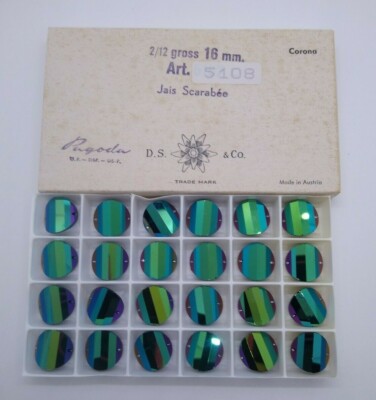 Factory Pack Swarovski Crystal Jais Scarabee 16mm Pagoda 5107 Beads; 24pc RARE