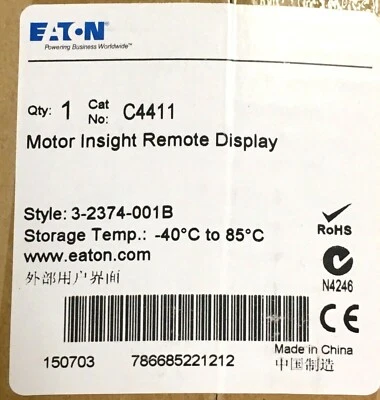 CUTLER-HAMMER EATON CUTLER HAMMER C4411 Motor Insight Remote Display 3 2374 001B
