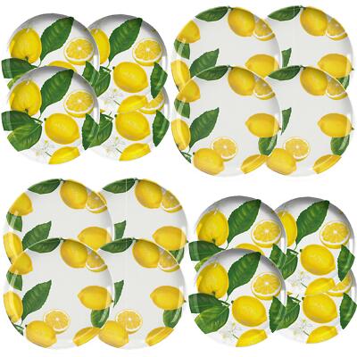 Epicurean Zitrone frisch Outdoor-Kunststoff/Melamin Speiseteller & Beilagenteller-Set für 8
