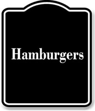 Hamburgers BLACK Aluminum Composite Sign