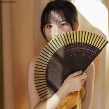 Bamboo Bone Silk Folding Fan Ancient Style Wooden Hand Held Fans Home Decor