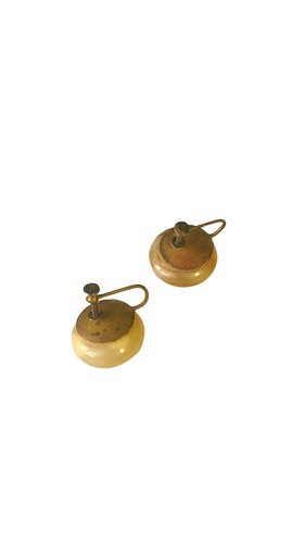 Vintage Glass Marbled Screwback Earrings - Picture 2 of 3