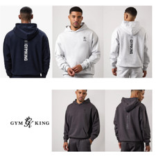 Gym King Mens OVERSIZED Aventus Fleece Hoodie Sweatshirt Sports Hoody TOP ONLY